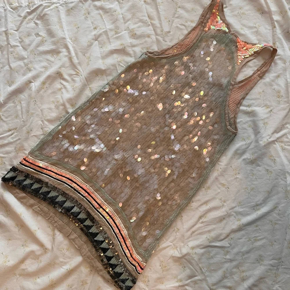 AllSaints Spitalfields Bohemian Sequin mini dress - Picture 7 of 9